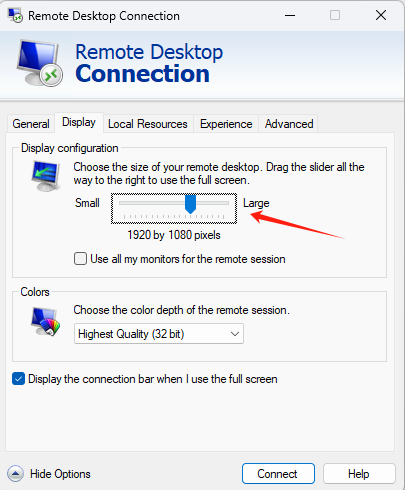 Remote Desktop Configuration Settings